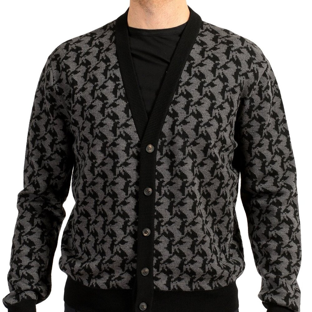 Scuderia Ferrari Fluid Cavallino Pixelated Wool Cardigan Sweater US XS IT 46